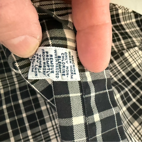 Ralph Lauren Vintage Plaid Long Sleeve Button Down Shirt. Black and Beige Size-M - Picture 15 of 16